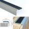 Anti-Slip Rubber Insert Anodised Stair Nosing Step Trim Aluminium Edge Nosing