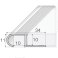 34mm x 11mm x 10mm Anti-Slip Stair Nosing Edge Trim For Tiles