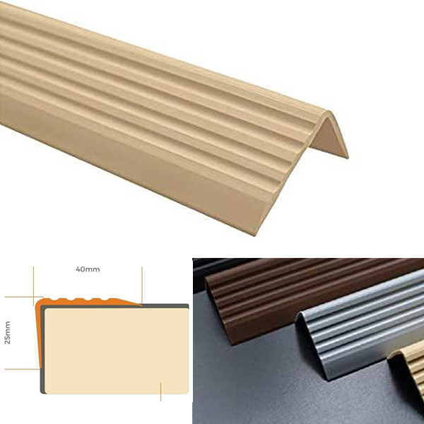 Self Adhesive Bullnose Stair Nosing Highly Flexible Rubber Angle Step Edge Trim