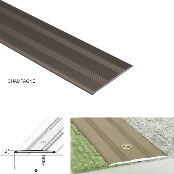 Aluminum Heavy Duty Door Threshold For Carpet Flooring