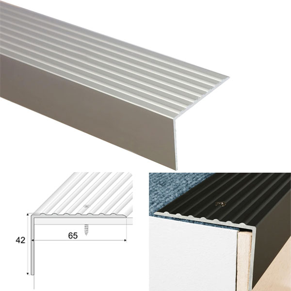 Non Slip ANODISED Aluminium Stair Nosing Edge Trim