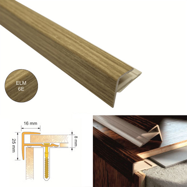 Non Slip Push In UPVC Stair Nosing for Stair Edges