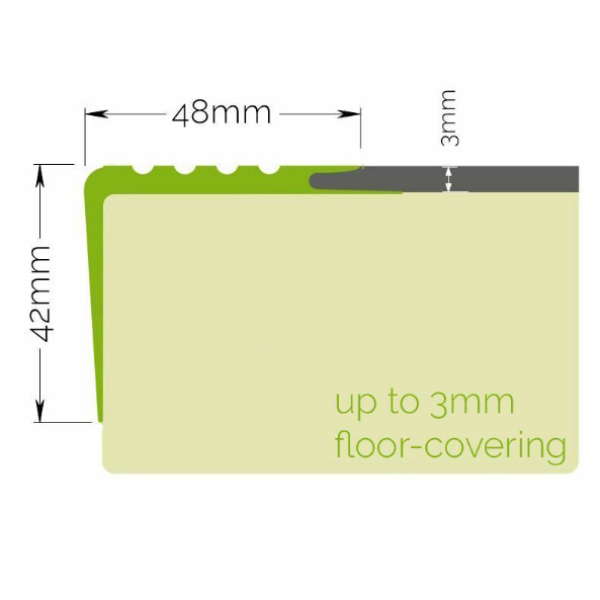 PVC Anti Slip Bullnose Stair Nosing Rubber Angle Step Edge Trim