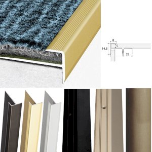 Aluminium Anodised Door Floor Bar Trim Carpet Edge Nosing Cover Strip - 14mm Wide