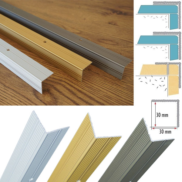 30mm x 30mm Anodised Aluminium Anti Non Slip Stair Edge Nosing Trim