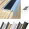 46mm x 30mm Aluminium Self Adhesive Non Slip Stair Nosing Edge Trim With Rubber Insert