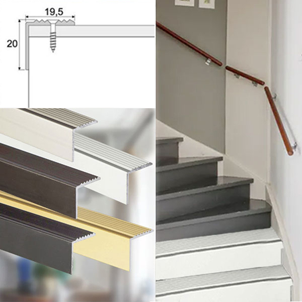 Aluminium Stair Nosing 195mm X 20mm Aluminium Non Slip Stair Edge Nosing Trim