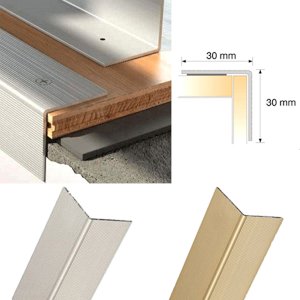 30mm x 30mm Aluminium Self Adhesive Stairs Nosing For Tile And Carpet Treads