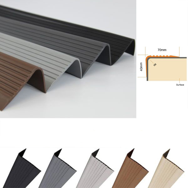 Bullnose Stair Nosing Non Slip PVC Rubber Angle Step Edge