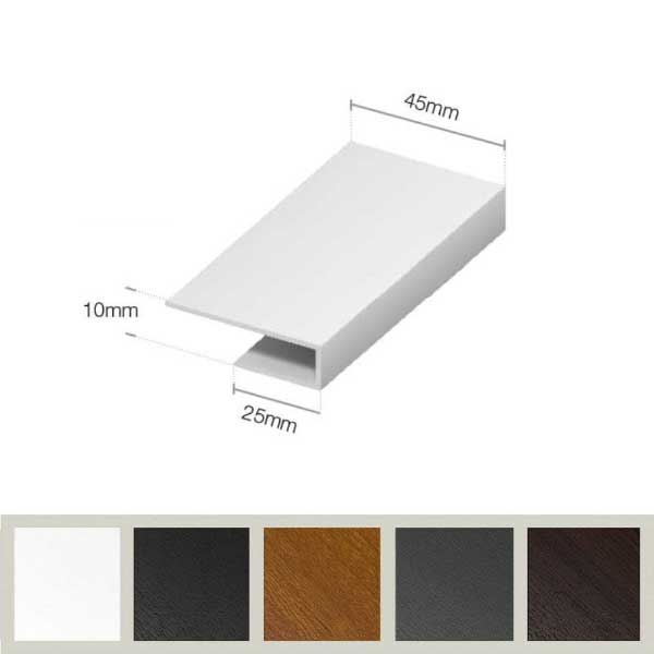 PVC Board 2m Long J Trim Soffit Edge Cladding Starter End Cap 