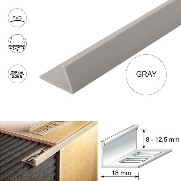 PVC Straight Edge L Shaped Tile Trim