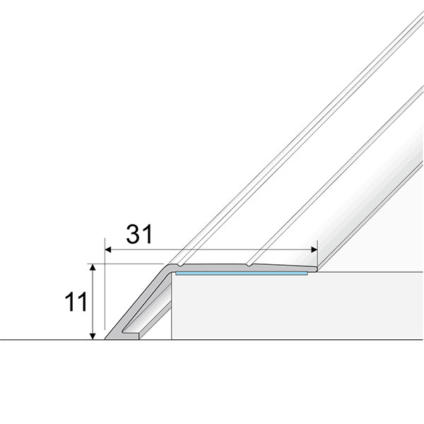 Aluminium Wood Effect Self Adhesive Door Threshold Ramp