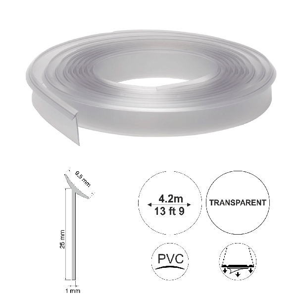 Self Adhesive UPVC Flexible Worktop Seal Strip Trim 9.5mm Thick