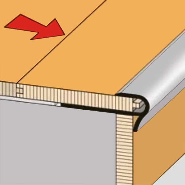 Anodised Step Floor Aluminium Stair Nosing Edge Trim for 14 to 16mm Floor