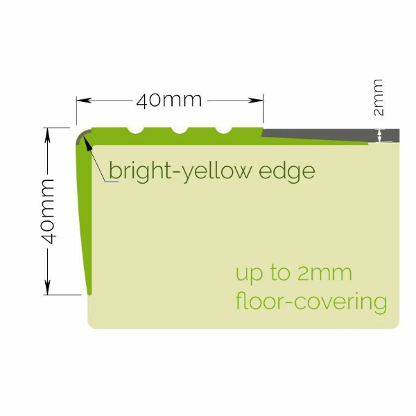 Non Slip Rubber Angle Warning  Stair Nosing Trims