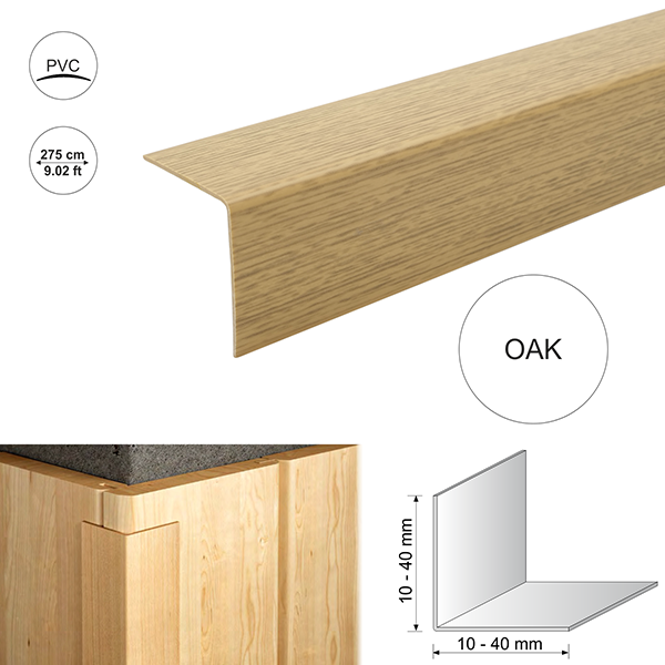 2.75m Plastic PVC Wood Effect Corner 90 Degree Angle Trim