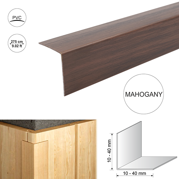 2.75m Plastic PVC Wood Effect Corner 90 Degree Angle Trim