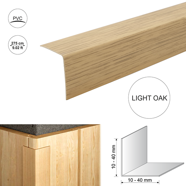 2.75m Plastic PVC Wood Effect Corner 90 Degree Angle Trim