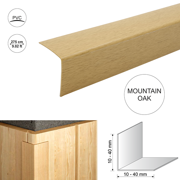 2.75m Plastic PVC Wood Effect Corner 90 Degree Angle Trim