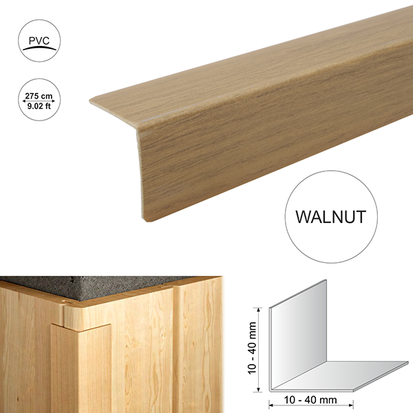 2.75m Plastic PVC Wood Effect Corner 90 Degree Angle Trim