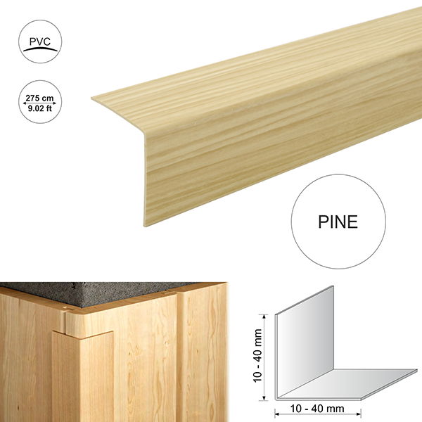 2.75m Plastic PVC Wood Effect Corner 90 Degree Angle Trim